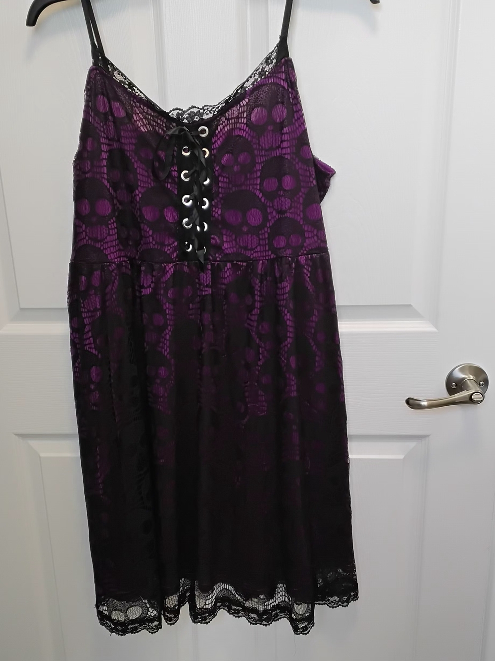 Rosegal GOTHIC Style Skull Pattern Overlay, Purple Underlay Dress Size 3x- 20